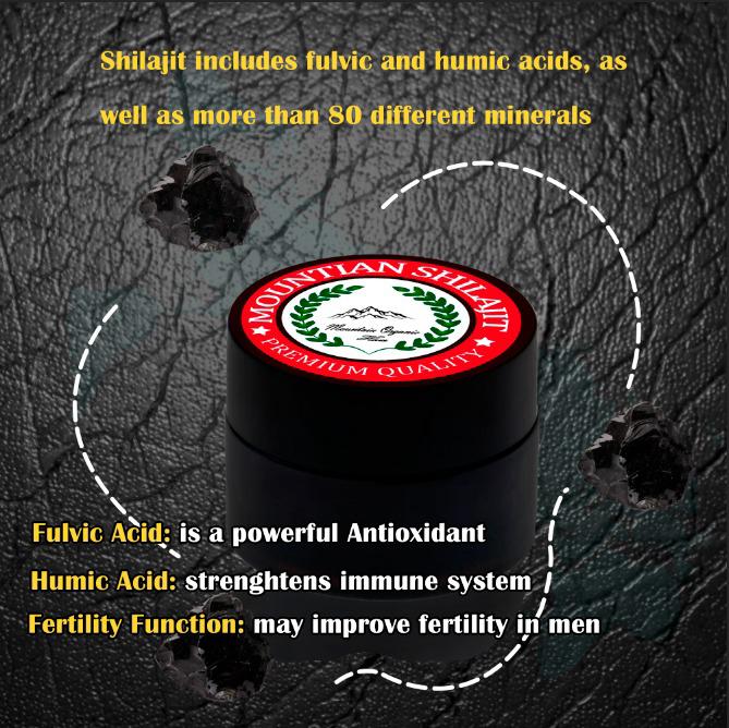 Organic Himalayan Shilajit Resin 25mg with Pure Fulvic Acid